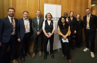 APPG Chair, Dr Beccy Cooper MP, with invited speakers and the APPG Secretariat at the first meeting on global health architecture reform on 5 November 2025.