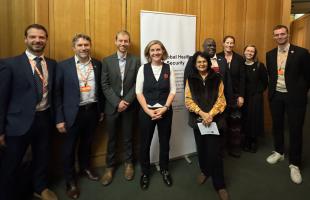 APPG Chair, Dr Beccy Cooper MP, with invited speakers and the APPG Secretariat at the first meeting on global health architecture reform on 5 November 2025.